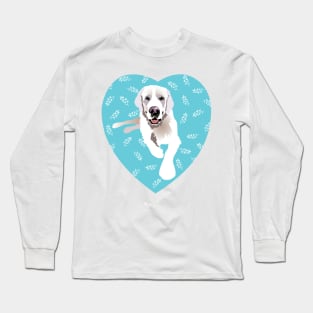 English Cream Golden Retriever Dog Love Heart Long Sleeve T-Shirt